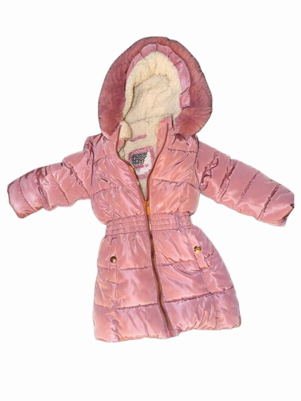 Kensiegirl 2T Mauve Hooded Winter Coat Sherpa Lining Nwot